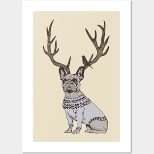 Deer Frenchie Posters and Art